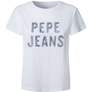 Pepe Jeans Dames BADI T-shirt, wit (wit), XS, Wit (wit), XS