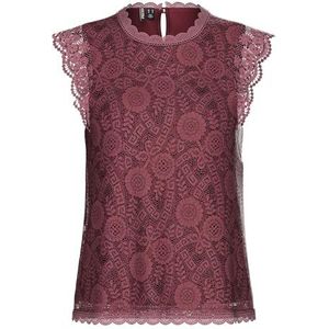 Pieces Top Pcolline Sl Lace Top Noos 17120454 Tawny Port Dames