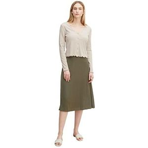 TOM TAILOR Dames Basic midi-rok 1032275, 11848 - Jungle Soil Green, 32