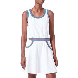Love Moschino Dames Gestreepte Jacquard French Terry Dress, wit (optical white), 38 NL