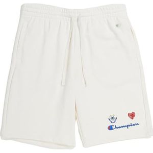 Champion Rochester 1919 Eco Future - Circular Recycled Spring Terry Graphic Bermuda Shorts, crèmewit, M heren SS24, crèmewit., M