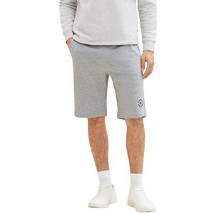 TOM TAILOR Heren bermuda sweatpants shorts, 15398 - Light Stone Grey Melange, L