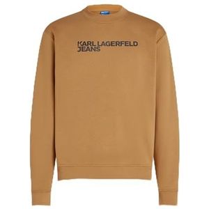 Karl Lagerfeld Jeans, Heren, Essential Logo Sweat, Regular Fit, Bruin, XS
