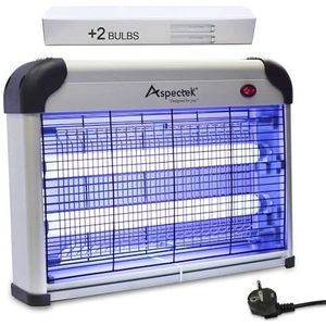 ASPECTEK Binnen UV Vliegend Insectenlamp, Elektrisch Vliegend Insectenwerend Middel 20W (EU-Stekker) (Grijs)