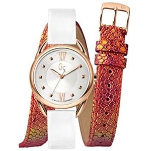 Guess Analoog dameshorloge kwarts met lederen band Y13003L1, Wit, 32MM, Riem