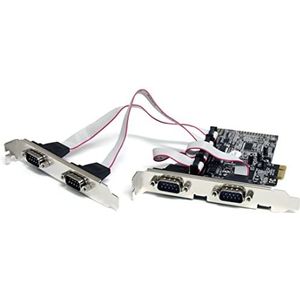 StarTech.com 4-poorts seriële RS232 PCI Express interfacekaart met 16550 UART - 4-poorts RS-232 / DB9 PCIe-kaart