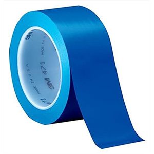 3M 471 hoogwaardig zacht PVC-plakband, 19 mm x 33 m, blauw (48 stuks)