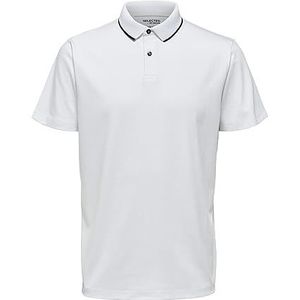 SELECTED HOMME SLHLEROY Coolmax SS Polo B NOOS Poloshirt voor heren, helder wit, XXL