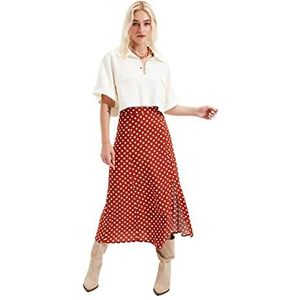 Trendyol Dames Tile Polka Dot Skirt, brick, 34