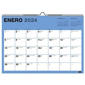 Miquelrius - Wandkalender 18 maanden, juli 2023 tot december 2024, A4-formaat, kleuren
