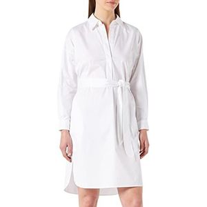 Boss C Detelizza tuniekjurk voor dames, van elastische katoen-popeline met riem, White100, 36