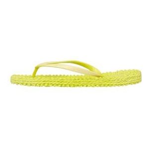 ILSE JACOBSEN Hornbbæk Cheerful01 Teenslippers voor dames, met glitter, Deens design, zomer, strand, geel limoen, 39 EU