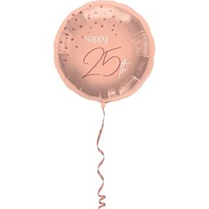 Folat Foil Ballon, elegant, weelderig, 25 jaar, 45 cm, transparant (67725)