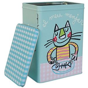 Laroom metalen doos met motief""Der MEU Menjar voor kleine katten, metaal, meerkleurig, 14 x 10 x 20 cm
