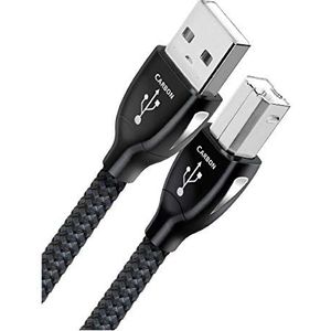 AudioQuest 1,5 meter carbon USB-kabel type A-B, stekker/stekker, zwart, USB 2.0, zwart