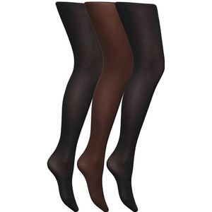 Dim Panty (3 stuks) dames, Zwart/Bruin, L-XL