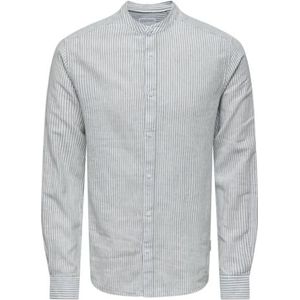 ONSCAIDEN Life LS Mao Stripe Linen NOOS, blauw (sea spray), L