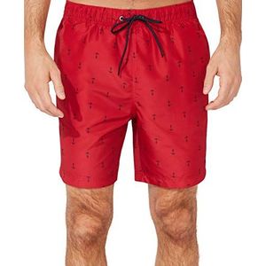 Nautica Heren Sneldrogende All Over Klassieke Anker Print Zwembroek, Racer Rood, L