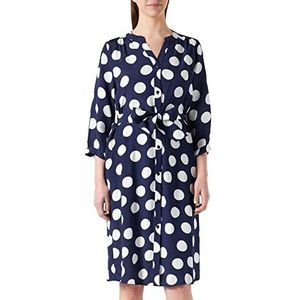 Seidensticker Damesjurk - modieuze jurk - blousejurk - 3/4 mouwen - 100% viscose, blauw, 34