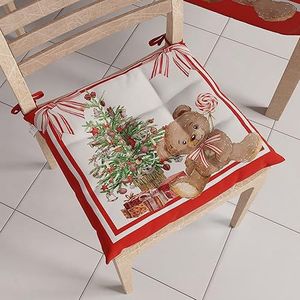 PETTI Artigiani Italiani - Kerststoelkussens, stoelkussens, kerstset met 6 stuks, stoelkussens Kerstmis van microvezel met banden, 100% Made in Italy