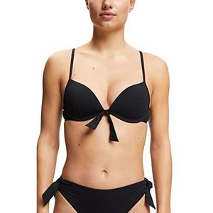 ESPRIT Gestructureerde bikini-top met knoopdetail, zwart, 90C
