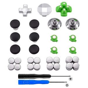 eXtremeRate Thumbsticks Buttons Sticks Dpads voor ps4 Controller, Aluminium Thumbstick Joystick in Hoogte Verstelbaar, Vervangende Onderdelen voor ps4 Slim Pro Controllers (31 in 1)