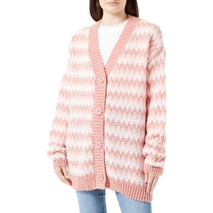 aleva Gebreid damesvest met knopen 15525004-AL04, roze meerkleurig, XS/S, Roze, meerkleurig., XS/S