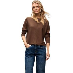 STREET ONE - Gebreide Trui - Hazelnoot Bruin - Dolman - Met Boothals