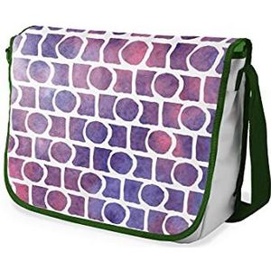 Bonamaison Digitaal bedrukte Messenger schooltas met kaki riem voor meisjes en jongens, boodschappentassen voor scholieren, schoudertassen, grootte: 29x36 cm