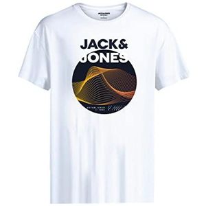 Jack & Jones Junior Jongens Jcobooster Tee Ss Crew Neck Apr 23 Jnr T-shirt, Wit, 128, wit, 128 cm