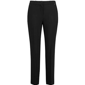 Samoon Greta-broek voor dames, zakelijke broek, kostuumbroek, businessbroek, broek, broek, combi, lange broek, effen, normale lengte, grote maten, zwart, 50