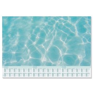 SIGEL HO306 Papieren bureauonderlegger, 3-jarige planner en weekplanner, design cool zwembad, A2 (59,5 x 41 cm), blauw, 30 vellen