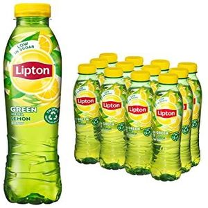 Lipton Lemon Ice Tea Green een heerlijk verfrissende ijsthee - 12 x 500 ml - Voordeelverpakking