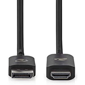 NEDIS | DisplayPort Adapter | DisplayPort Male | HDMI™ Connector | 8K @30Hz | Nikkel Plated | Straight | 1,80 m | Round | TPE | Zwart | Envelope