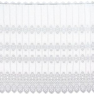 Plauener Spitze by Modespitze, Store Bistro Gordijn met roede, hoogwaardig borduurwerk, hoogte 112 cm, breedte 112 cm, wit