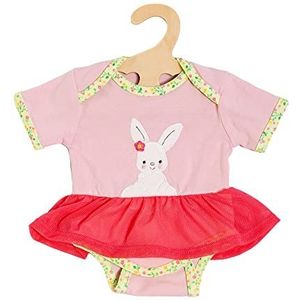 Heless 2321 - Bunny Lou design poppenkleertjes, rompertje met tutu, konijntje applicatie en bloemetjespatroon voor poppen en knuffels van maat 35-45 cm