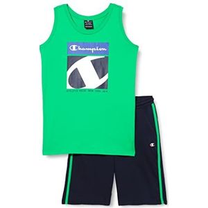 Champion Legacy Graphic Shop S/L T-shirt & lange shorts (groen/marineblauw), 5-6 jaar kinderen en jongens