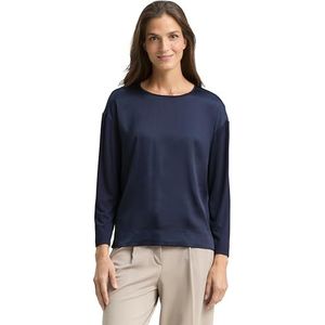 TOM TAILOR - Shirt - Marine - Lange Mouwen - Losse Pasvorm