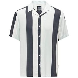 ONLY & SONS Onswayne Life Reg Stripe Viscose Shirt voor heren, navy, S