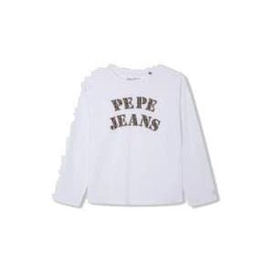 Pepe Jeans Barbarelle T-shirt voor meisjes, wit wit), 10 Jaar