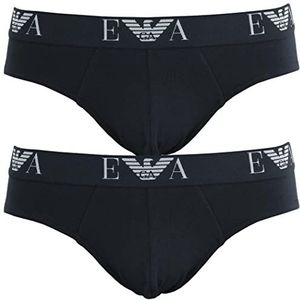 Emporio Armani Set van 2 herenslips, Blauw, XL