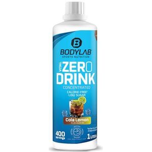 Bodylab24 Vital Zero Drink Concentrated Cola-Citroen 1000ml, drinkconcentraat suikervrij, zero siroop, met vitaminen en l-carnitine, sportdrank met weinig calorieÃ«n