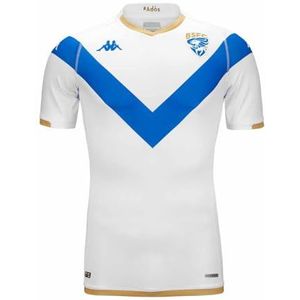 Kappa Kombat Away Brescia 23-24, tweede team-T-shirt, wit/blauw, L, heren