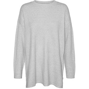 VERO MODA Dames VMDOFFY LS O-hals lange pullover Boo GA L/S gebreid product, lichtgrijs melange, XL, lichtgrijs gem., XL