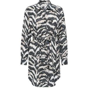 JDY - Korte Jurk - Blauw - Dierenprint - Viscose Materiaal