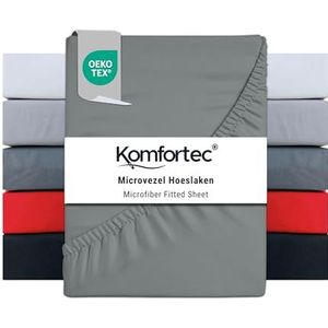 Komfortec Hoeslaken 140x200 cm - 30cm Matrashoogte - Rondom Elastiek - Grijs