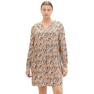 TOM TAILOR Plussize damesjurk, 32369 - Small Grey Tie Dye Floral, 52 NL