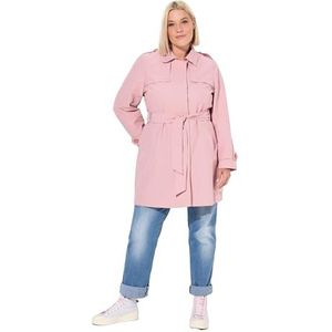 Ulla Popken - Tussenmantel - Oudroze - Trenchcoat - A-lijn
