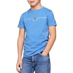 Tommy Hilfiger U Essential Tee S/S T-shirts voor kinderen, uniseks, Blauwe spreuk, 14 jaar