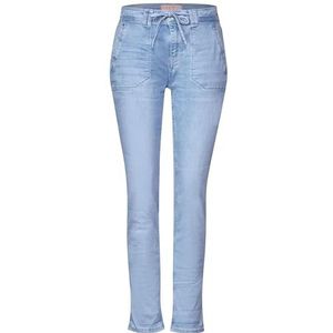 Street One Dames jeans joggingbroek in loose fit, Authentic Indigo Bleached, 30W / 28L